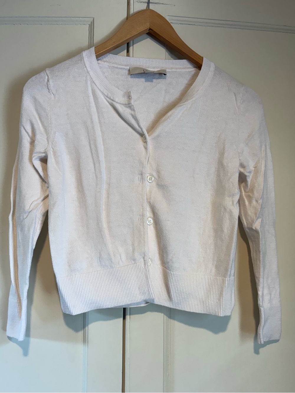 Loft Cream Cropped Lightweight Cardigan